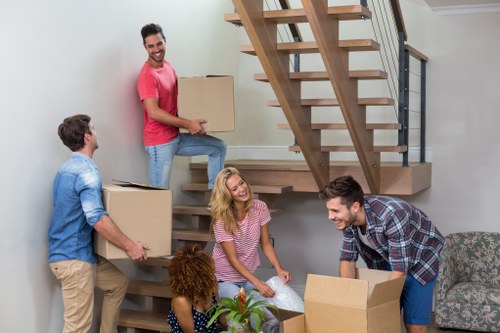Boxes and stored belongings in a secure Highgate storage space