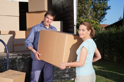 Student packing and organizing belongings for storage in Highgate